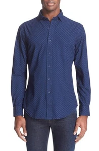 Camisa Polo Ralph Lauren Azul Calce Ajustado Algodón Puntos Rayas Nuevo $185 - Imagen 1 de 3