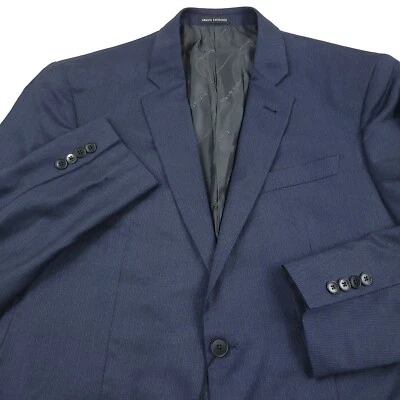 $475 Armani Exchange Modern Fit Blue AX Wool Suit Jacket Blazer Mens Size 44L - Image 1 of 4