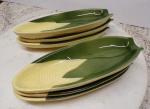 Shawnee Pottery Corn King Set Of 6 Corn Cob Holders Or Trays Dinnerware Dishes - Bild 1 von 17