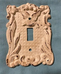 VTG CAST IRON STANDARD LIGHT SWITCH PLATE/COVER WITH SMALL BIRD GOOD CONDITION - Picture 1 of 6