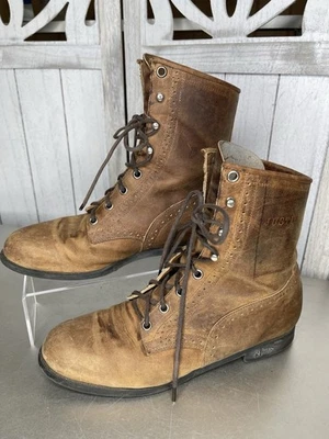 Женские кожаные сапоги Justin вестерн искусственно состаренные на шнуровке размер 10 США - Изображение 1 из 4