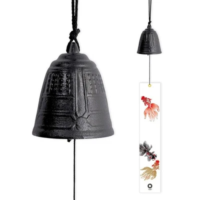 Japanese Furin Wind Chime Bell Nambu Cast Iron Iwachu Black Temple Made in Japan - Image 1 of 2