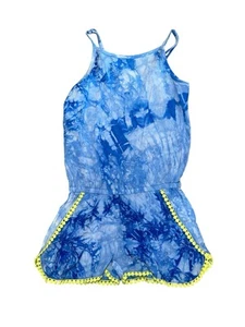 Appaman Girls Blue Tie Dye Crochet Trim Adjustable Strap Romper Size 5 - Picture 1 of 5