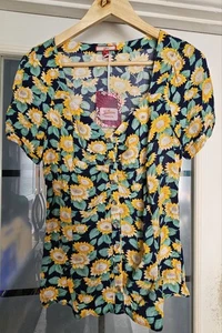 Stunning Joe Browns Sunflower Print Blouse Size 10 BNWT - Picture 1 of 7