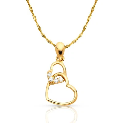 925 Sterling Silver Gold Plated Heart Pendant - Image 1 of 4
