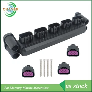 5-Port SmartCraft Junction Box Kit 3 Caps For Mercury Marine 98-8M0165557 NEW - Picture 1 of 23