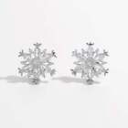 Snowflake Zircon Earrings - Sterling Silver Winter Sparkle