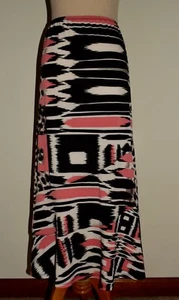 New Womens Notations Skirt Large Multi Pattern Elastic Waist Pull On Midi - Picture 1 of 3