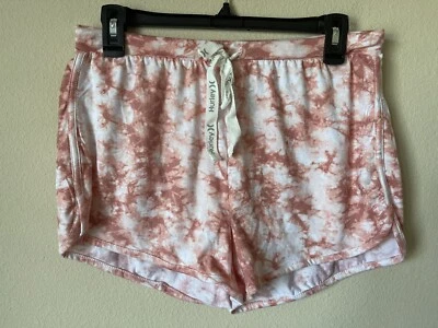 Shorts elástico Hurley feminino laranja queimado e branco tingido com cordão tamanho G - Imagem 1 de 4