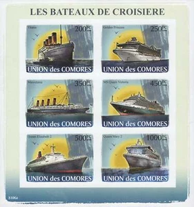 Famous Cruises Titanic Imperforated Sov. Sheet of 6 Stamps MNH - Picture 1 of 1