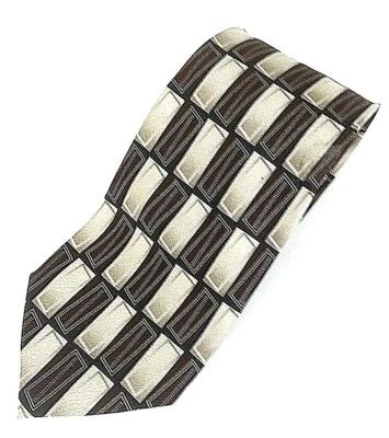 Croft & Barrow Mens Necktie 100% Silk Tie Brown Silver L-61 W-4 NWOT - Image 1 of 4