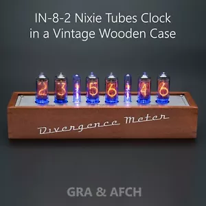 Nixie Tube Clock IN-8-2 in Vintage Wooden Case 12/24H Slot Machine FREE SHIPPING - Picture 1 of 12