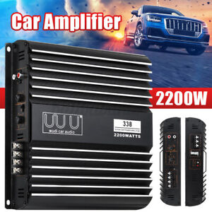 Car Audio Power Amplifier 2 Channel 2200W Bass Box Amp Under Seat Subwoofer Amp 