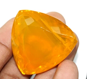 146.50 Ct Natural Orange Opal Trillion Cut Welo Australian Certified Gemstone - Picture 1 of 9