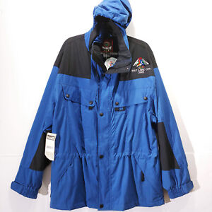 NOS Vtg Mens Marker Salt Lake 2002 Olympics Hood Parka XL Jacket Blue Zip Pocket