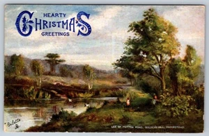 Leg Of Mutton Pond, Golder's Hill, Hampstead, 1912 Tuck Xmas Postcard, S Johnson - Picture 1 of 2