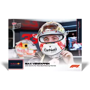 Max Verstappen Red Bull Racing 2021 Topps Now Formula 1 F1 Card #9 100 Starts - Picture 1 of 2