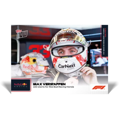 Max Verstappen Red Bull Racing 2021 Topps Now Formula 1 F1 Card #9 100 Starts - Image 1 of 2