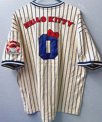 Hello Kitty #0 Baseball Jersey Women's SZ: L (Loose Fit) Cream - Used - Image 1 of 4