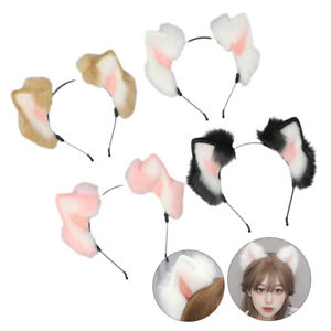 Lolita Faux Fur Cats Ear Plush Headband Fluffy Sweet Animal Cosplay Costume Prop