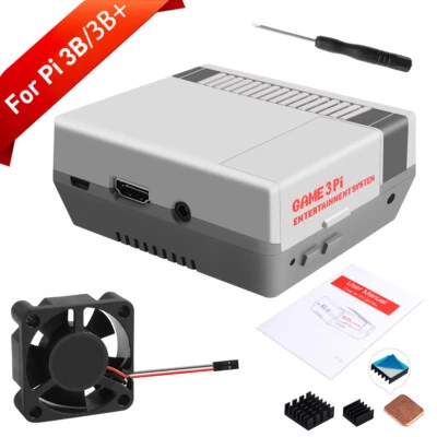 GAME 3Pi NES Case Kit ABS Cooling Fan Heatsinks for Raspberry Pi 3B+/3B/2B - Image 1 of 4