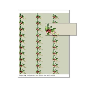 Holly Frame 30-Up Printable Address Labels - 150 Labels (oalx18) - Picture 1 of 1