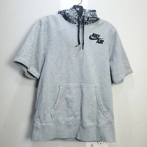 Nike Hoodie Mens Small Gray Sweatshirt Air Swoosh Royal Heavy Gym Short Sleeve S - Picture 1 of 17