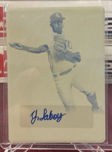2021 Leaf Perfect Game Yeniel Laboy Yellow Printing Plate Auto 1/1 