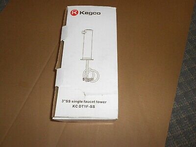 Kegco 3  SS Single Faucet Tower Stainless Steel KC DT1F-SS - NIB  (F33) • 48.89£