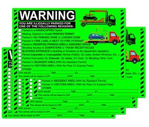 Parking Violation Stickers Hard to Remove You are Illegally Parked Tow Parking - Picture 1 of 7