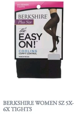 NEW Berkshire 5035 Easy On Plus Size Cooling Tights Black SIZE 5X - 6X - Image 1 of 2