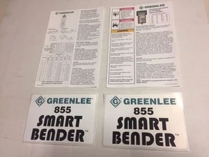 NEW GREENLEE 855 CONDUIT PIPE BENDER DECAL KIT SMART QUAD BENDER STICKER PART  - Picture 1 of 7