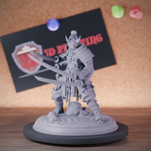Samurai Fighter Miniatur Boss Krieger Mini Dungeons and Dragons TTRPG DnD 5e - Bild 1 von 8