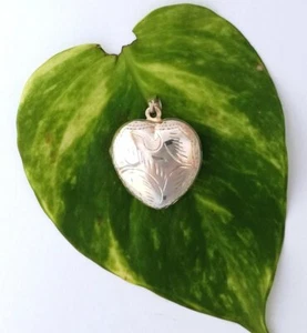 Heart Shaped Sterling Silver Photo Locket Pendant 411H2 - Picture 1 of 4