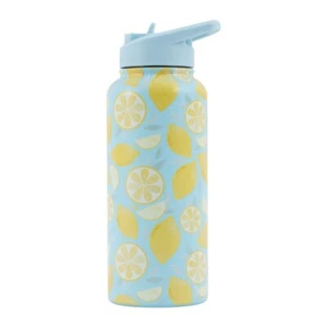 Splosh Mothers Day Gift Stainless Steel Lemon Insulated Water Bottle SIP 950ML - Picture 1 of 4