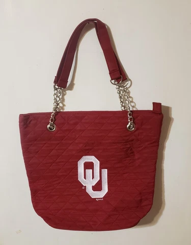 Oklahoma Sooners Embroidered  Quilted Purse Tote Bag Handbag Crimson NWOT Cover