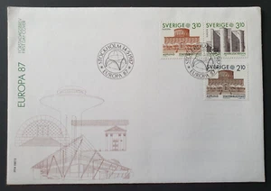 1987 SWEDEN SVERIGE ZWEDEN SCHWEDEN EUROPA ARCHITECTURE LIBRARY FDC USED - Picture 1 of 1