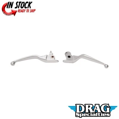 Palancas de freno de embrague de hoja ancha cromadas Drag Specialties para Harley Touring 14-16 Foto 1 de 3