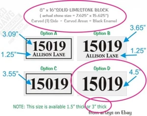 SPECIAL 15019 8X16X3 Indiana Kalkstein Adressstein / kostenloser Versand - Bild 1 von 1