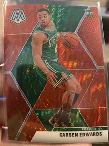 2019-20 Panini Mosaic Rookies Red Ruby Wave Prizm Carsen Edwards #220 Rookie RC
