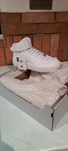 Nike Air Force 1 Mid EasyOn Trainers Triple White Size 5 (UK) 5 (US) FN1193 111 - Picture 1 of 9