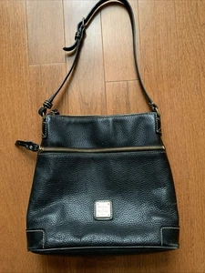 Dooney & Bourke große Umhängetasche schwarz genarbtes Leder 10 x 9,5 Zoll - Bild 1 von 18