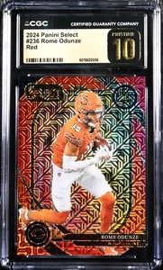 Rome Odunze Rookie Red/49 2024 Panini Select Bears RC #236 CGC 10 impecable - Imagen 1 de 2