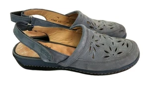 SoftWalk Women’s Blue Suede Comfort Sandals Slip-On Size 7 Casual Summer Shoes - Picture 1 of 9