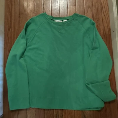 Chadwicks Real Comfort Green Sweatshirt Cotton Crew Neck Womens Size XL — 第 1/3 张图片