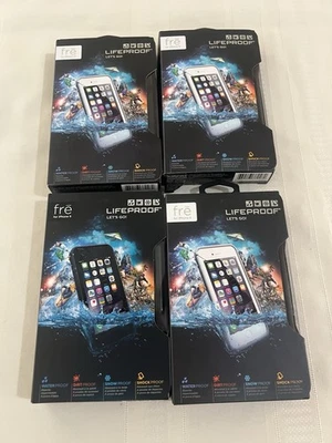 LOTE de 4 fundas LIFEPROOF gratuitas para Apple iPhone 6 - negras 1 + grises/blancas 3 golpes de agua Foto 1 de 4