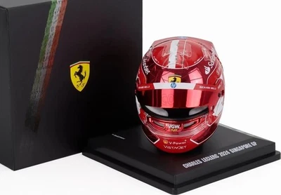 Casque Ferrari #16 CHARLES LECLERC SINGAPOUR GP 2024 1:5 LSHEL006 Looksmart - Photo 1/4