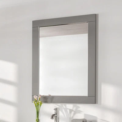 Eviva Aberdeen 24" x 30" Rectangular Gray Wooden Framed Grey - Image 1 of 4