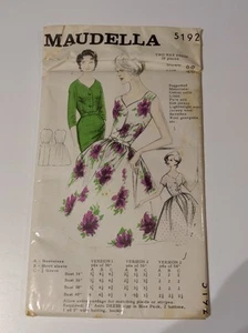 Vintage MAUDELLA 5192 Dress Pattern UNCUT c.1950's Fit Flare/Fitted Style - Picture 1 of 4