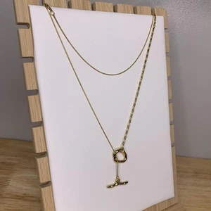 Kopen Australia Fine Layered Toggle Gold Plated Chain Necklace Waterproof Y Drop - Bild 1 von 6